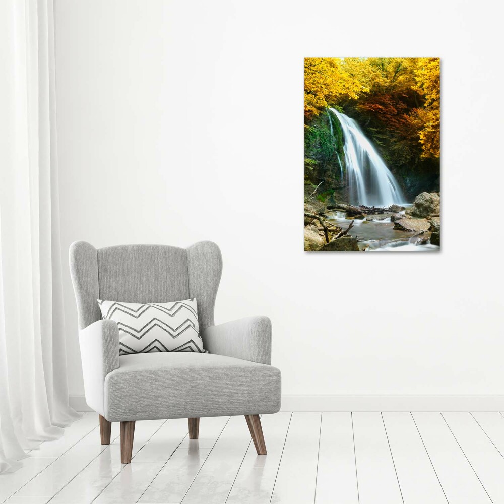 Tableau sur toile Cascade dans la forêt