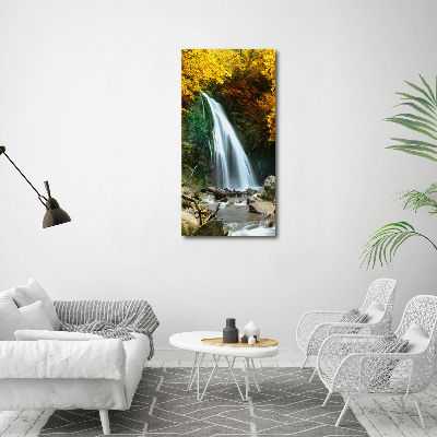 Tableau sur toile Cascade dans la forêt