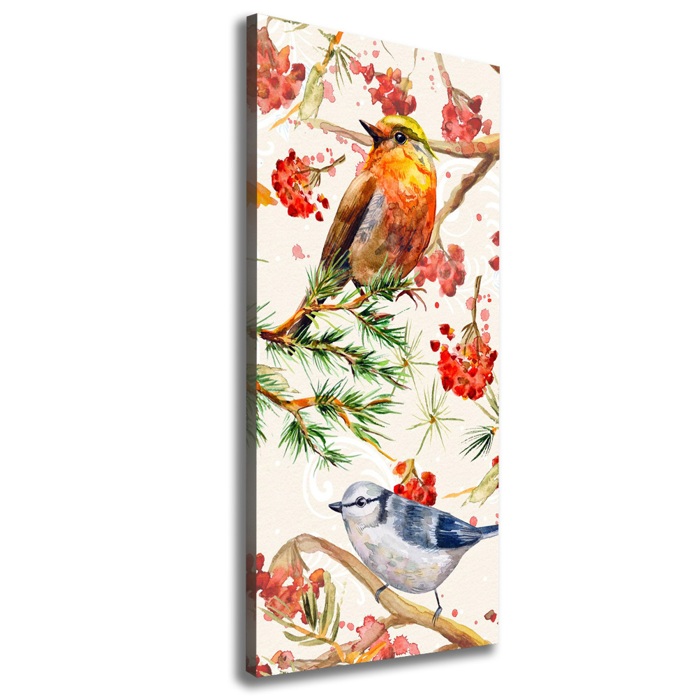 Tableau imprimé sur toile Oiseaux et fleurs