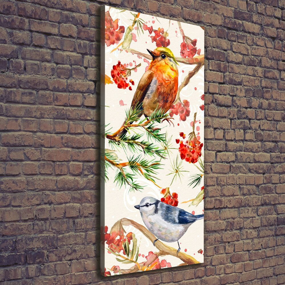 Tableau imprimé sur toile Oiseaux et fleurs