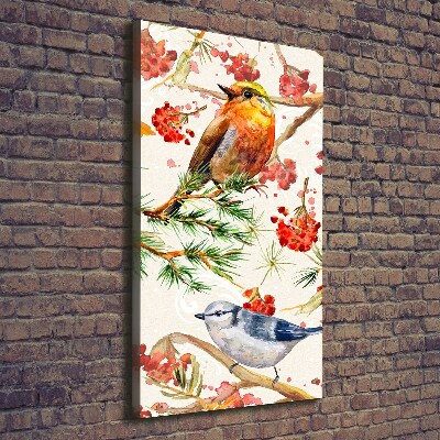 Tableau imprimé sur toile Oiseaux et fleurs