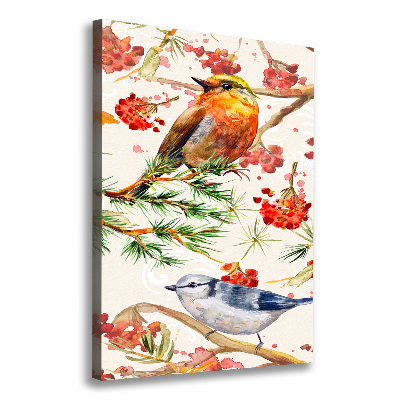 Tableau imprimé sur toile Oiseaux et fleurs