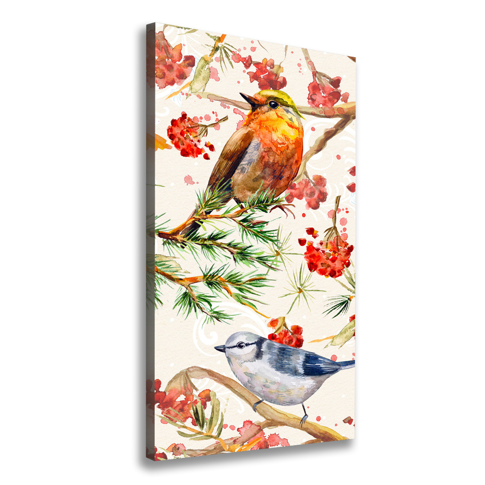 Tableau imprimé sur toile Oiseaux et fleurs