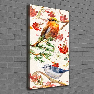 Tableau imprimé sur toile Oiseaux et fleurs