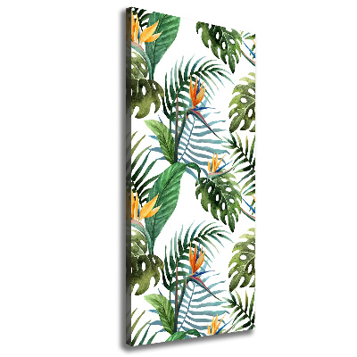 Tableau photo sur toile Feuilles tropicales fleurs