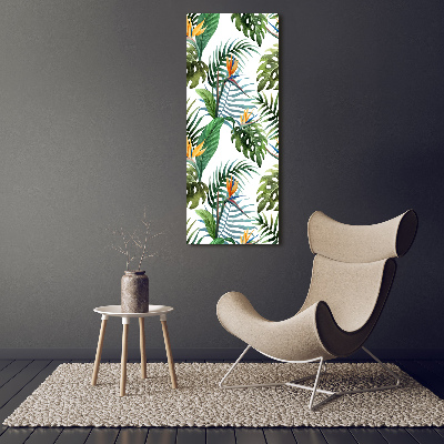 Tableau photo sur toile Feuilles tropicales fleurs