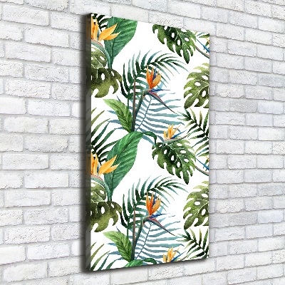 Tableau photo sur toile Feuilles tropicales fleurs