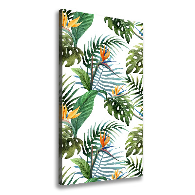 Tableau photo sur toile Feuilles tropicales fleurs