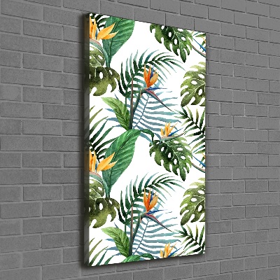 Tableau photo sur toile Feuilles tropicales fleurs