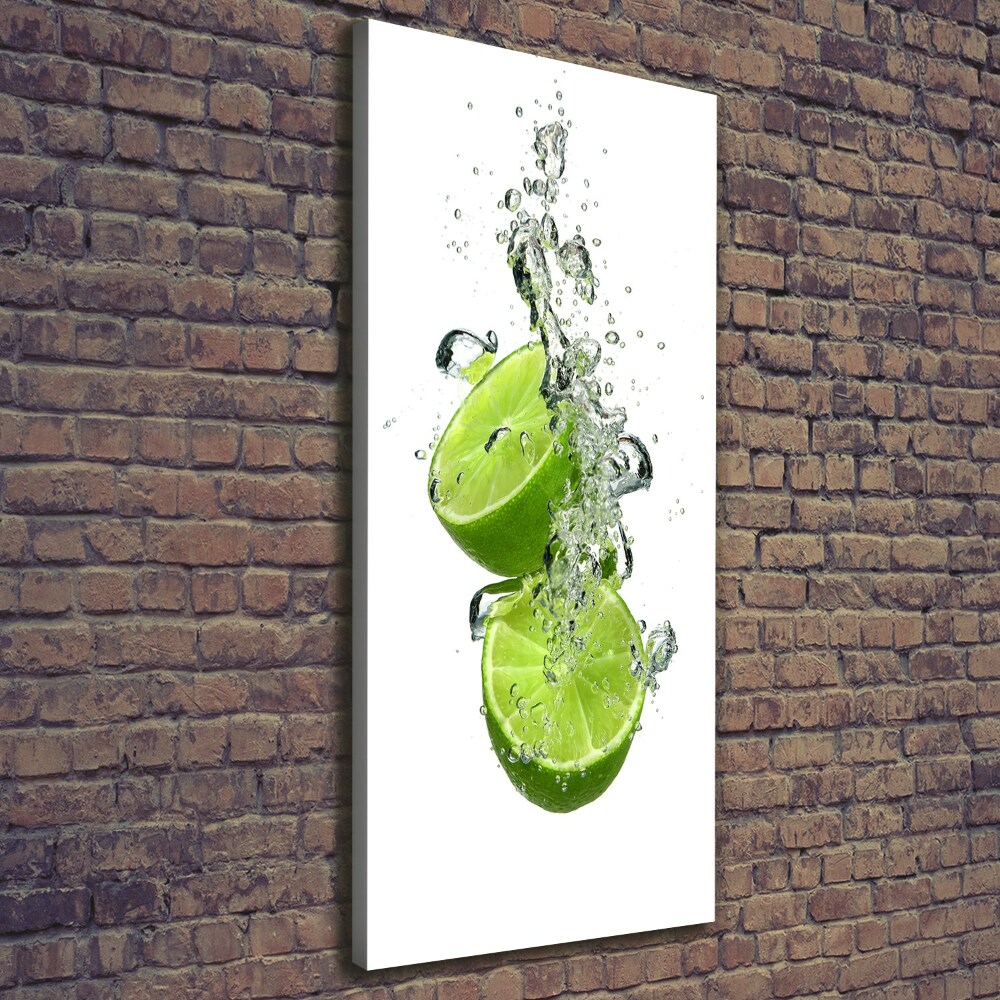 Tableau sur toile Citrons verts eau