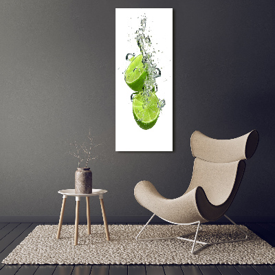 Tableau sur toile Citrons verts eau