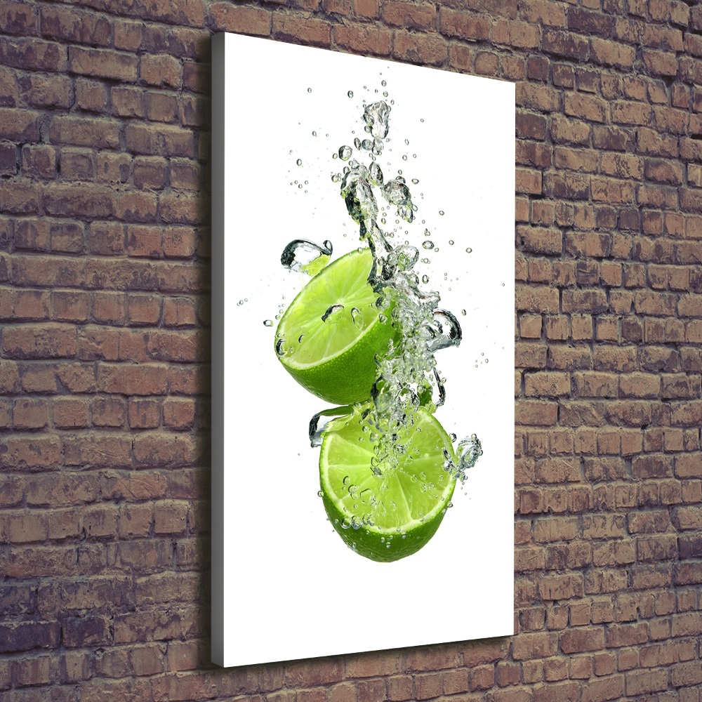 Tableau sur toile Citrons verts eau