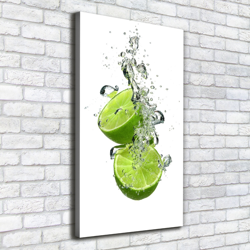 Tableau sur toile Citrons verts eau