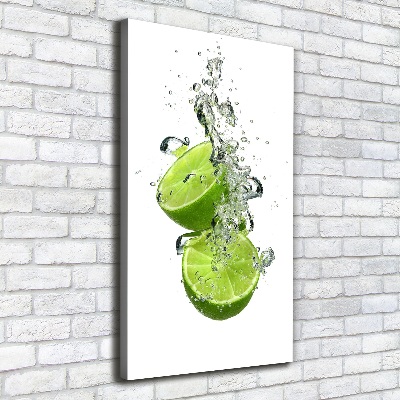 Tableau sur toile Citrons verts eau