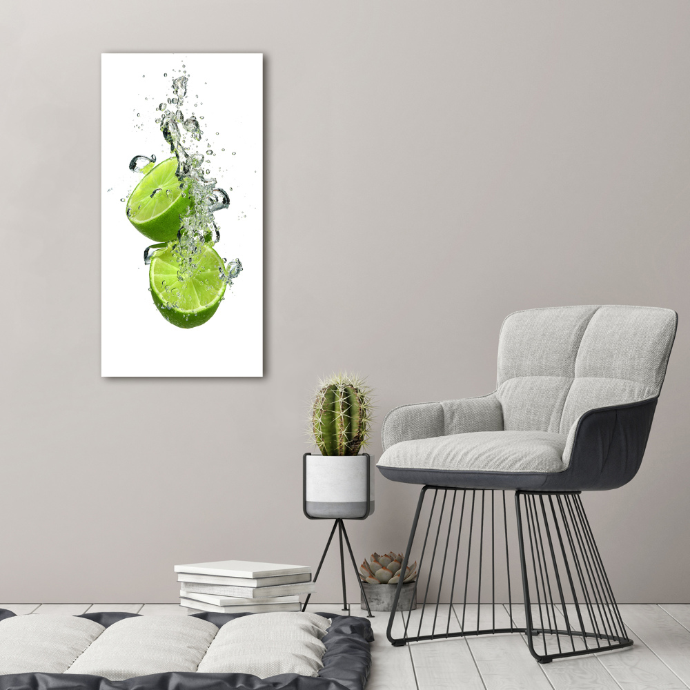 Tableau sur toile Citrons verts eau