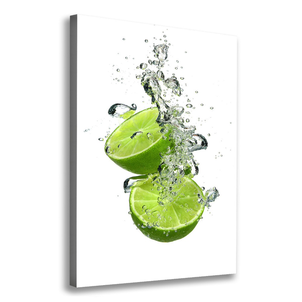 Tableau sur toile Citrons verts eau