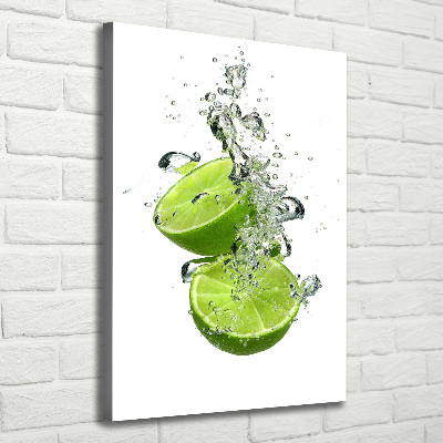 Tableau sur toile Citrons verts eau