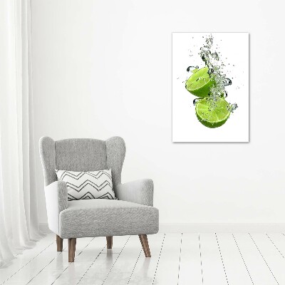 Tableau sur toile Citrons verts eau