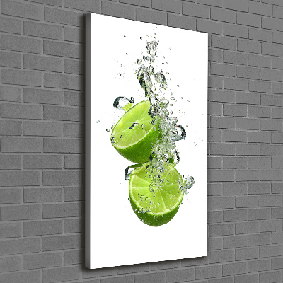 Tableau sur toile Citrons verts eau