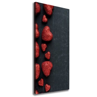 Tableau photo sur toile Coeurs sur un tableau noir