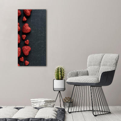 Tableau photo sur toile Coeurs sur un tableau noir