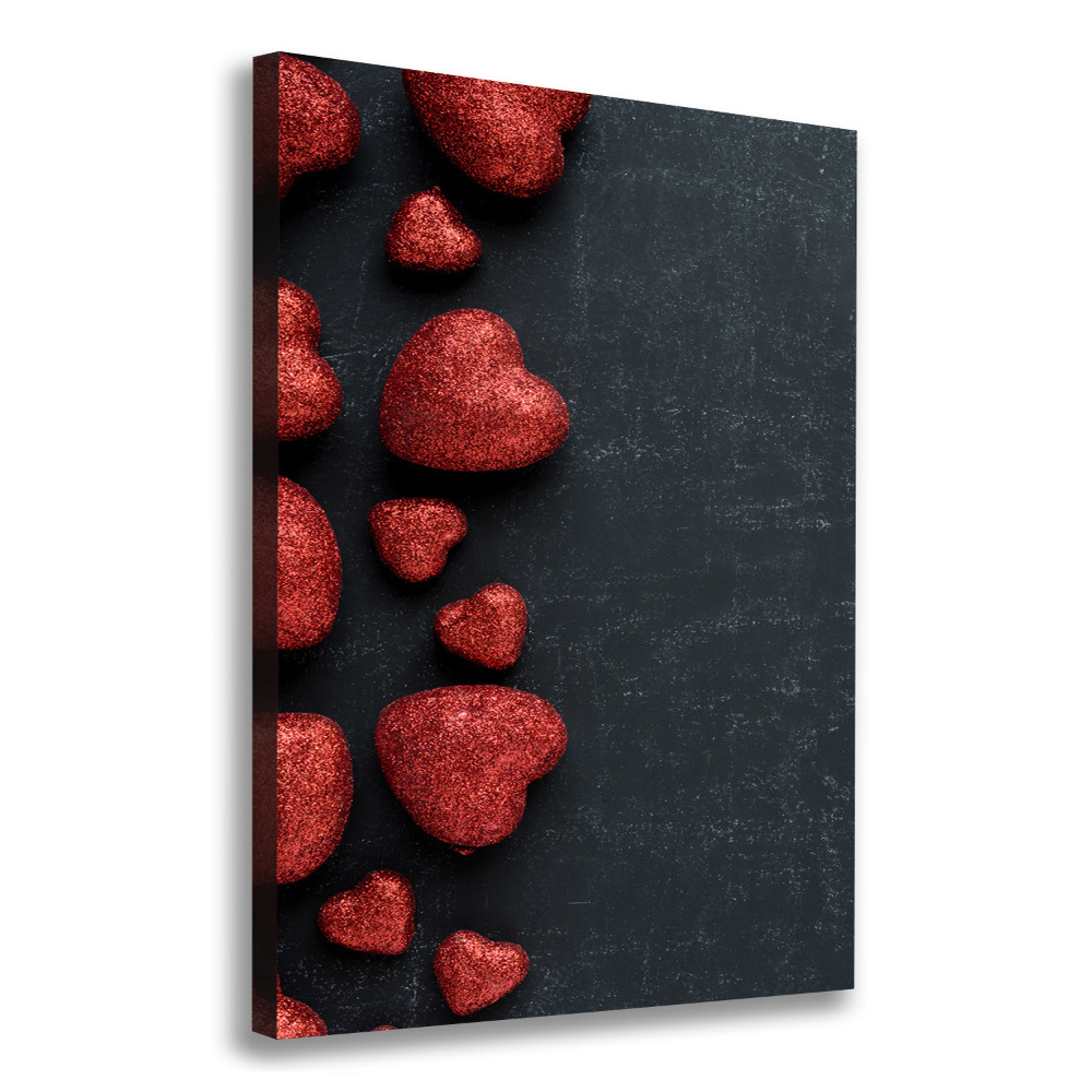 Tableau photo sur toile Coeurs sur un tableau noir