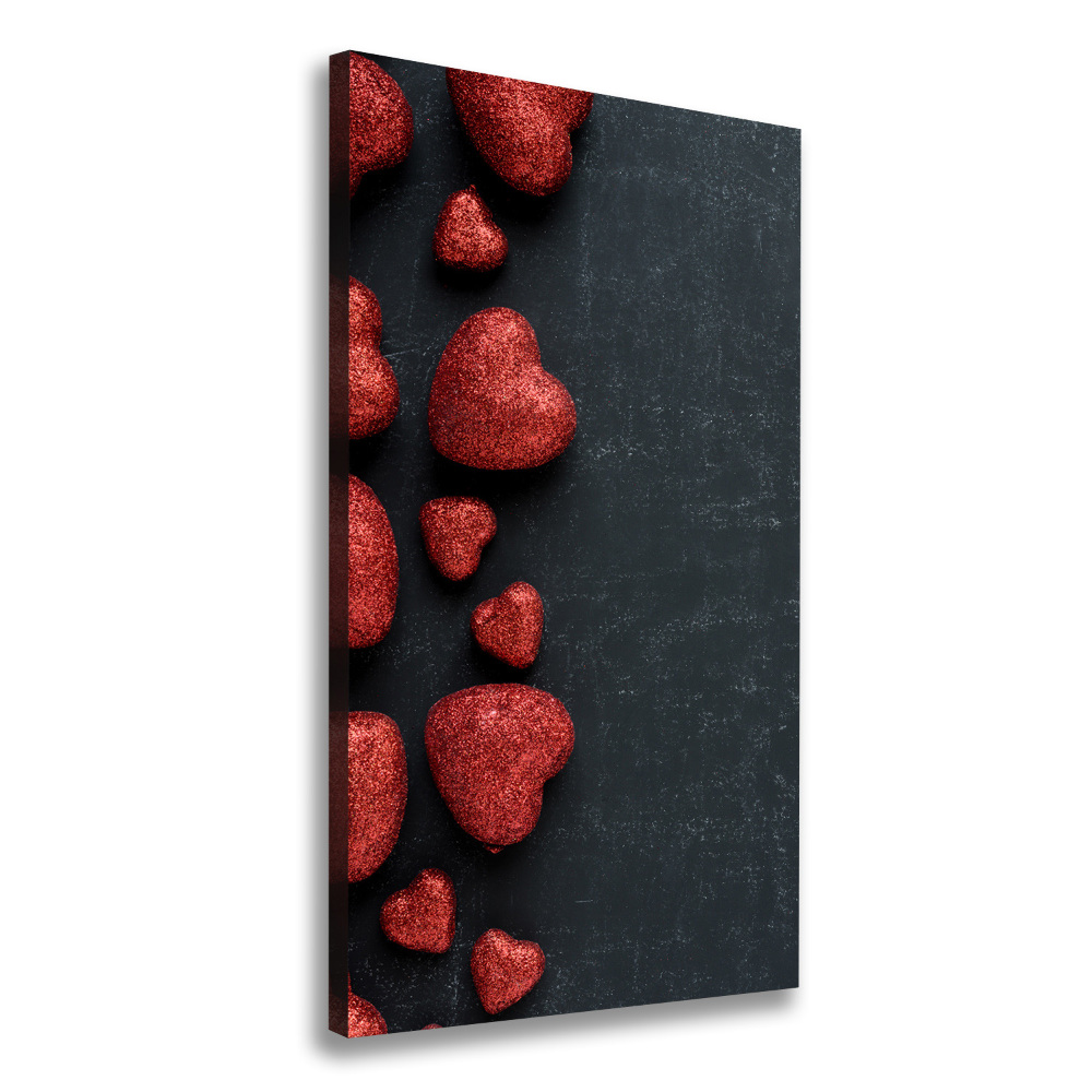 Tableau photo sur toile Coeurs sur un tableau noir