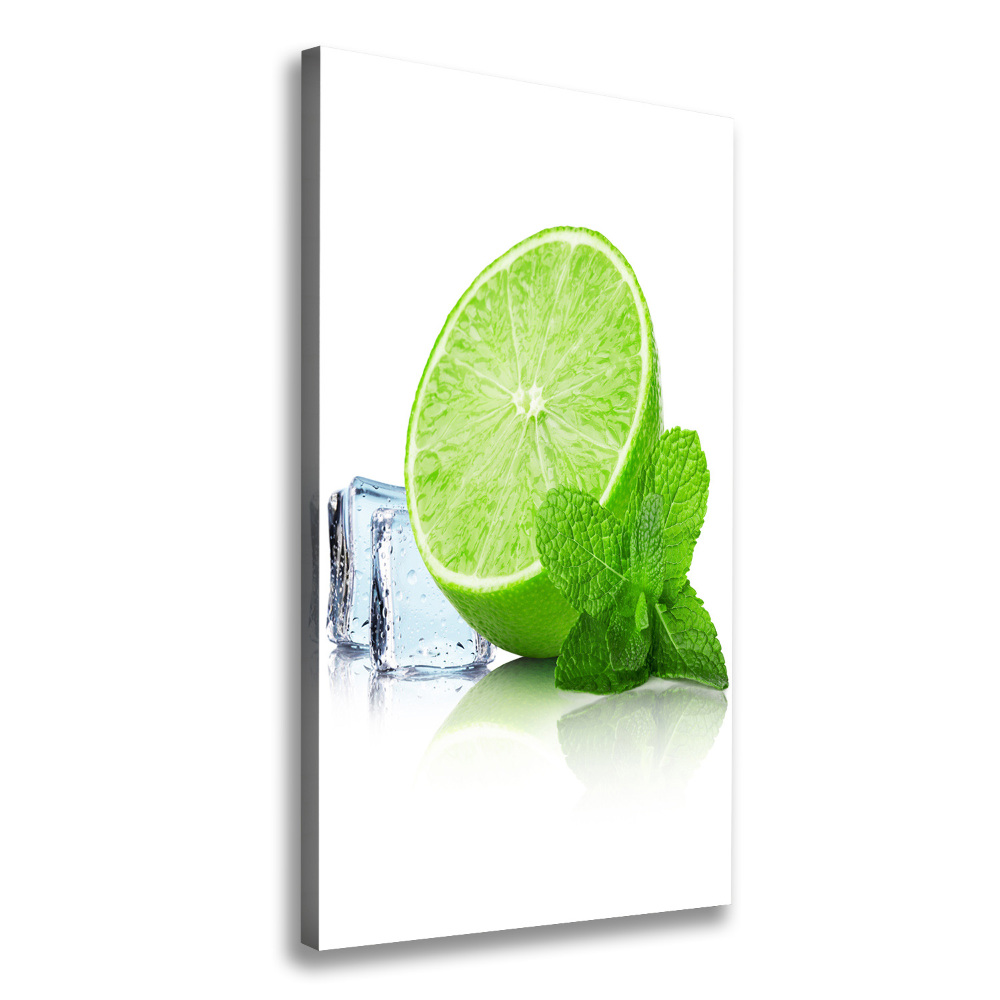 Tableau imprimé sur toile Citron vert et glace