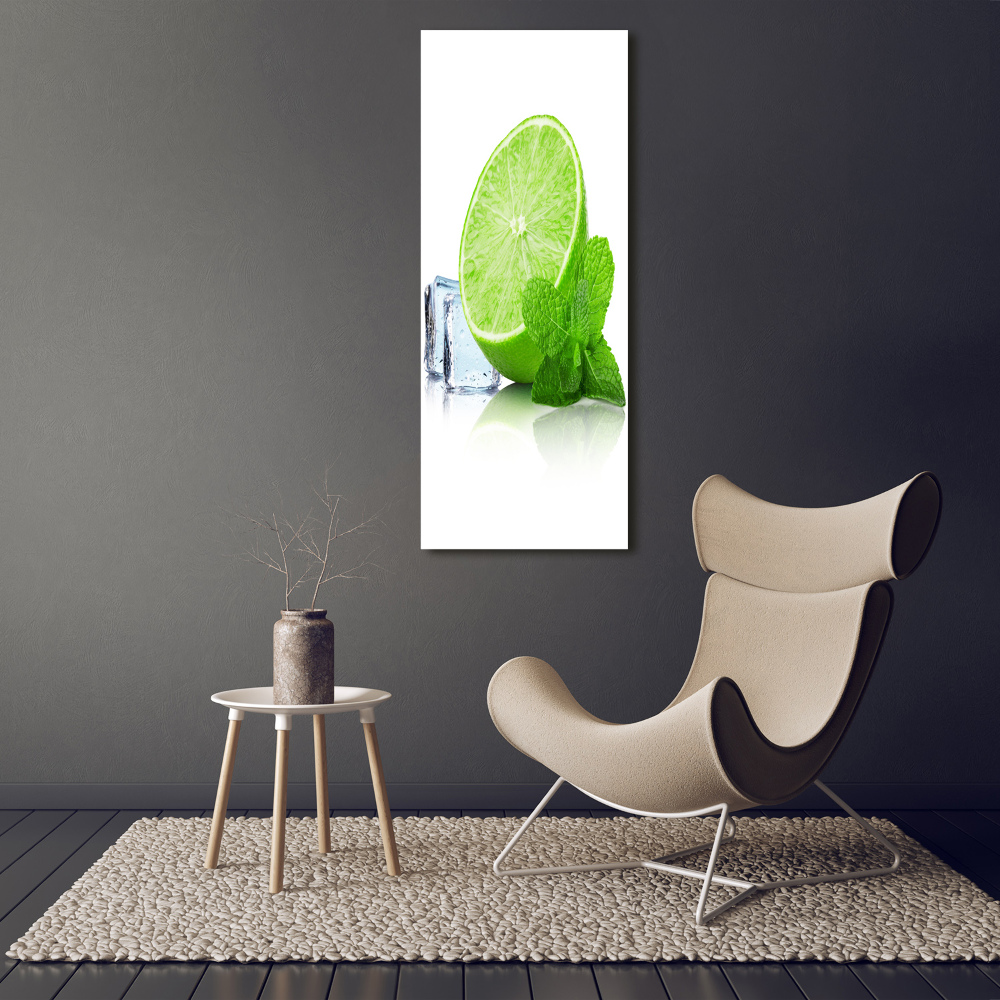 Tableau imprimé sur toile Citron vert et glace