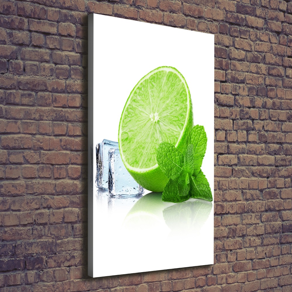 Tableau imprimé sur toile Citron vert et glace