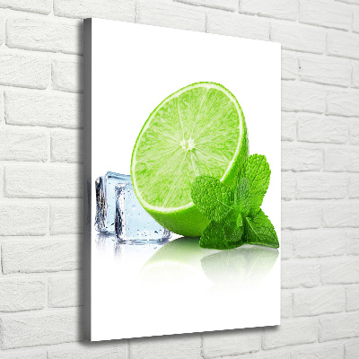 Tableau imprimé sur toile Citron vert et glace