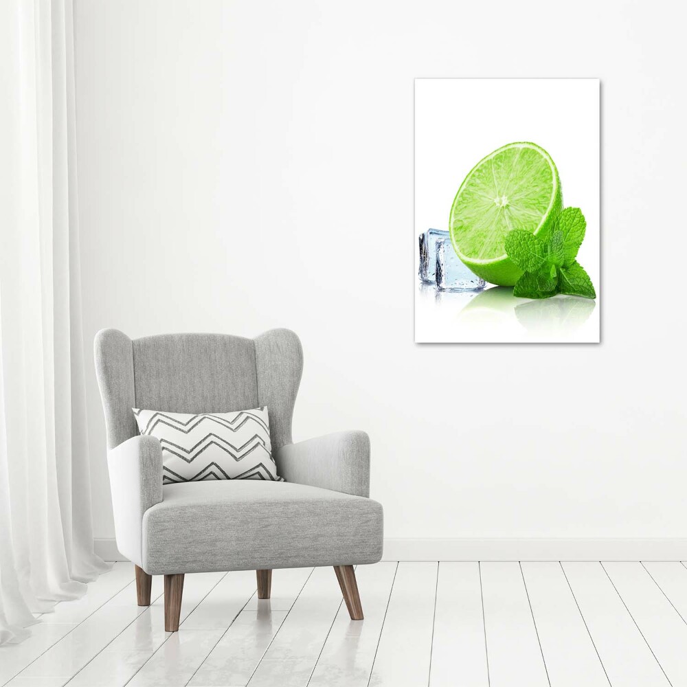 Tableau imprimé sur toile Citron vert et glace