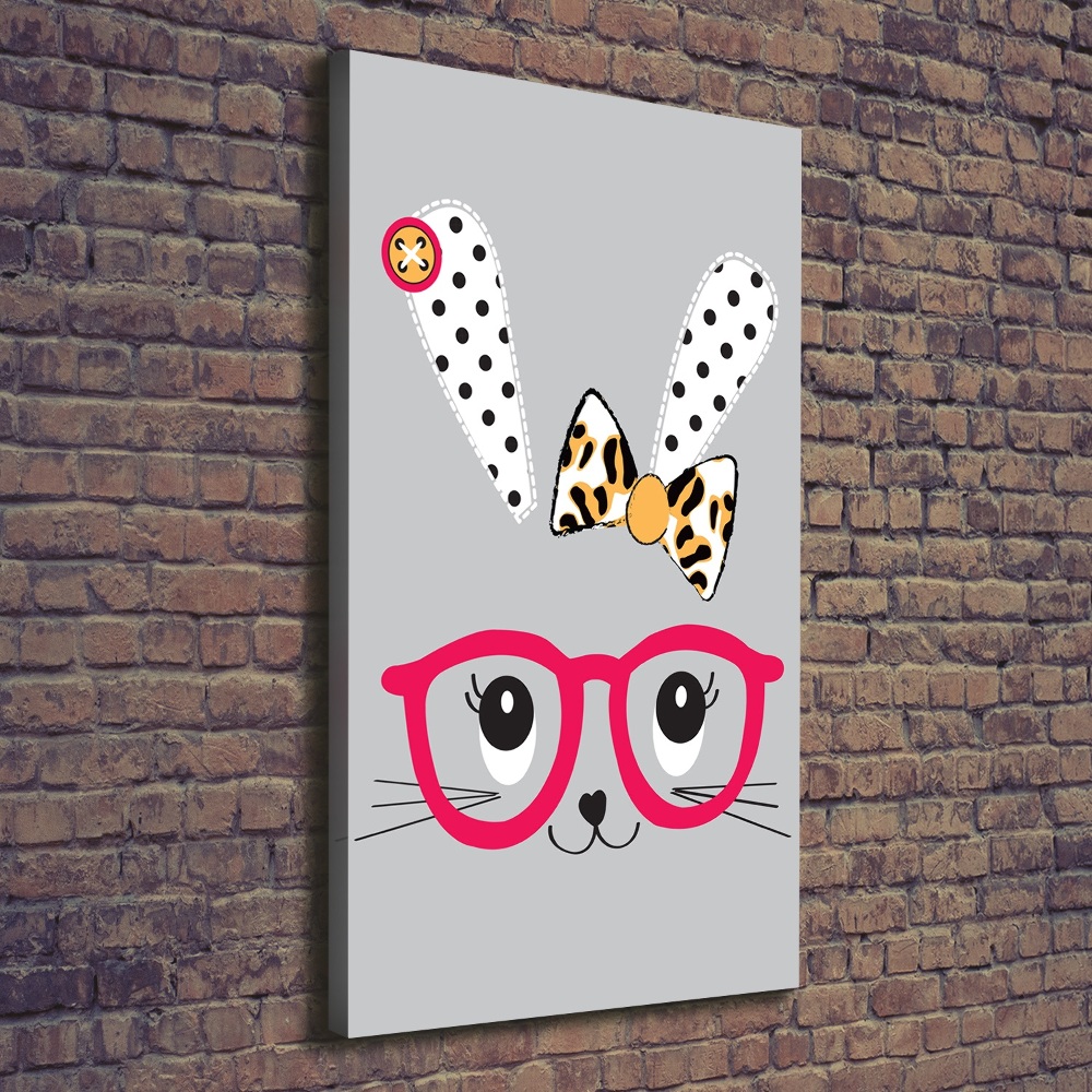 Tableau imprimé sur toile Lapin à lunettes