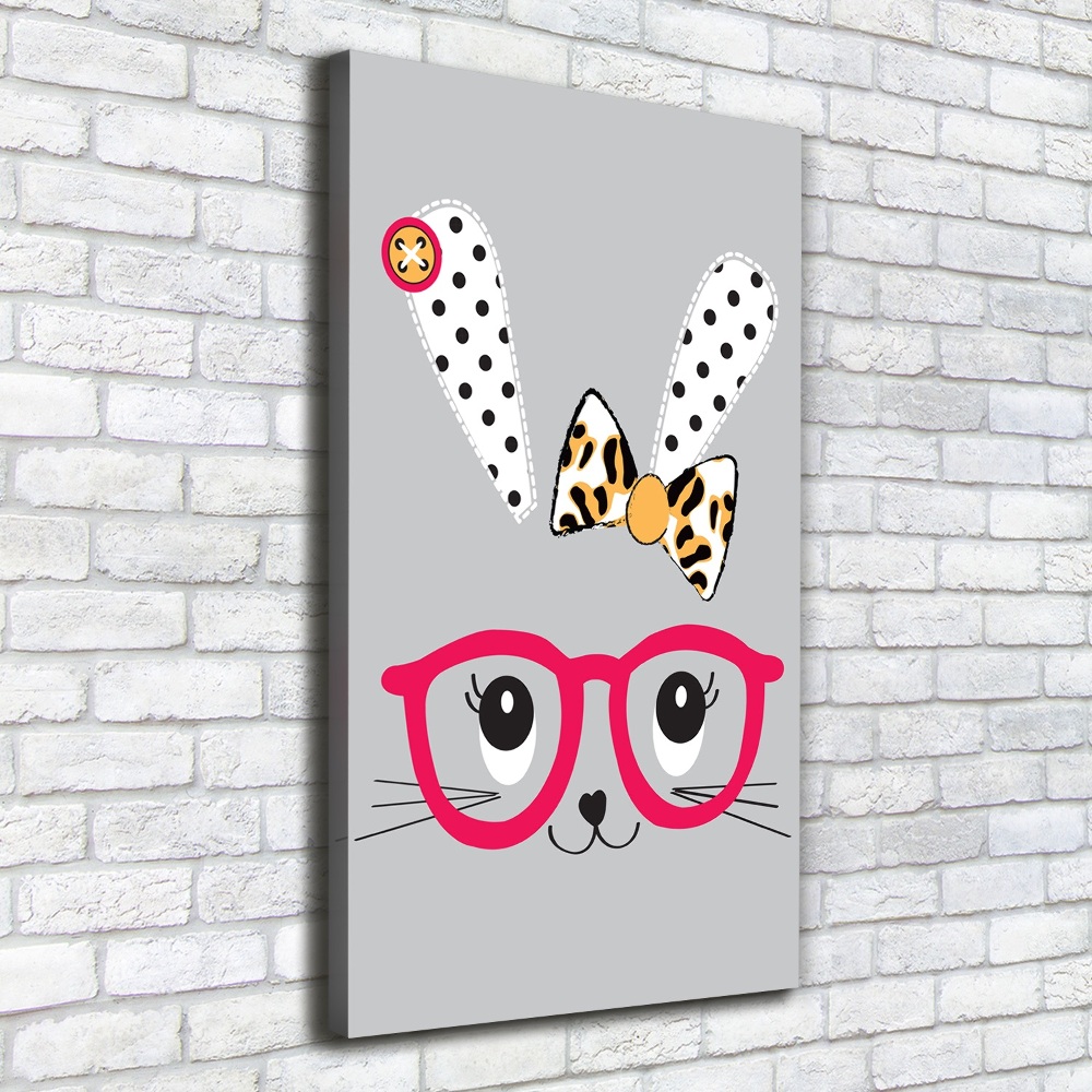 Tableau imprimé sur toile Lapin à lunettes