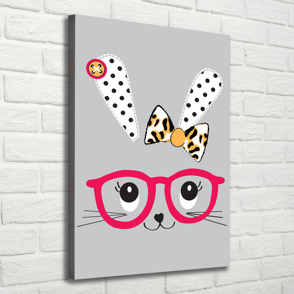 Tableau imprimé sur toile Lapin à lunettes