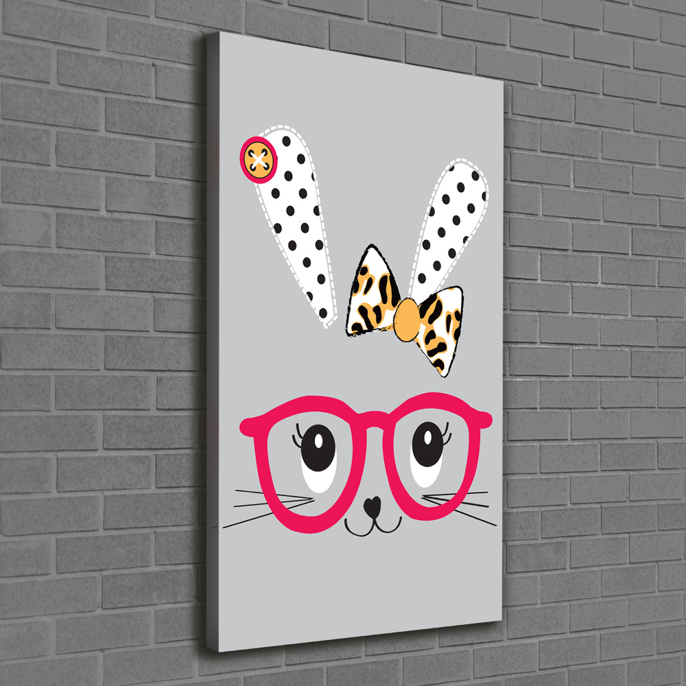 Tableau imprimé sur toile Lapin à lunettes