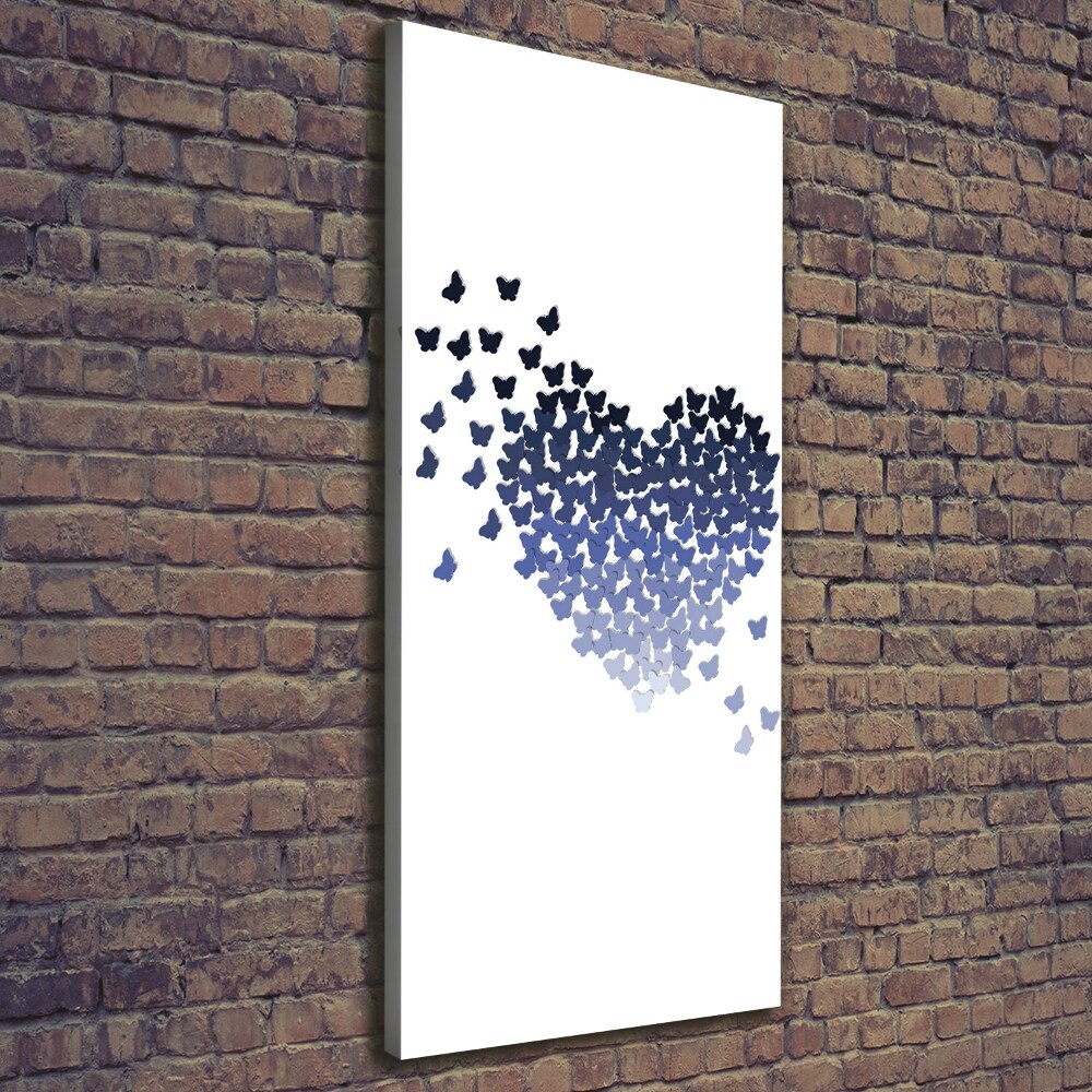 Tableau photo sur toile Coeur avec papillons