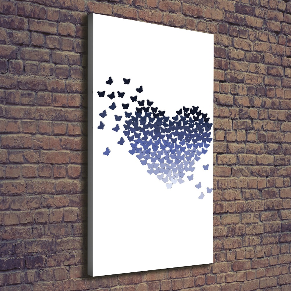 Tableau photo sur toile Coeur avec papillons