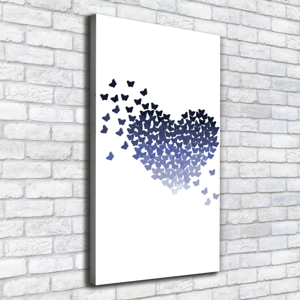 Tableau photo sur toile Coeur avec papillons