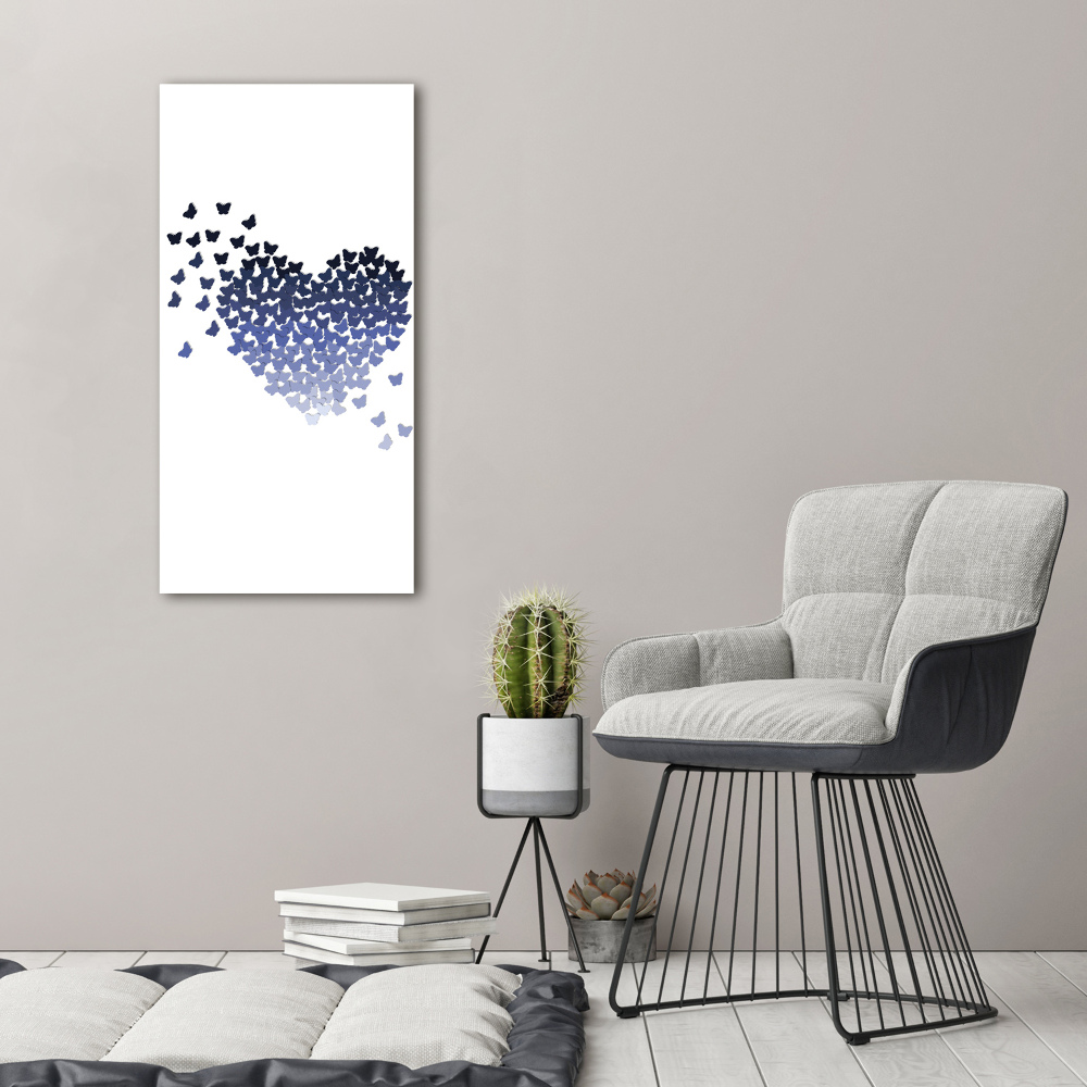 Tableau photo sur toile Coeur avec papillons