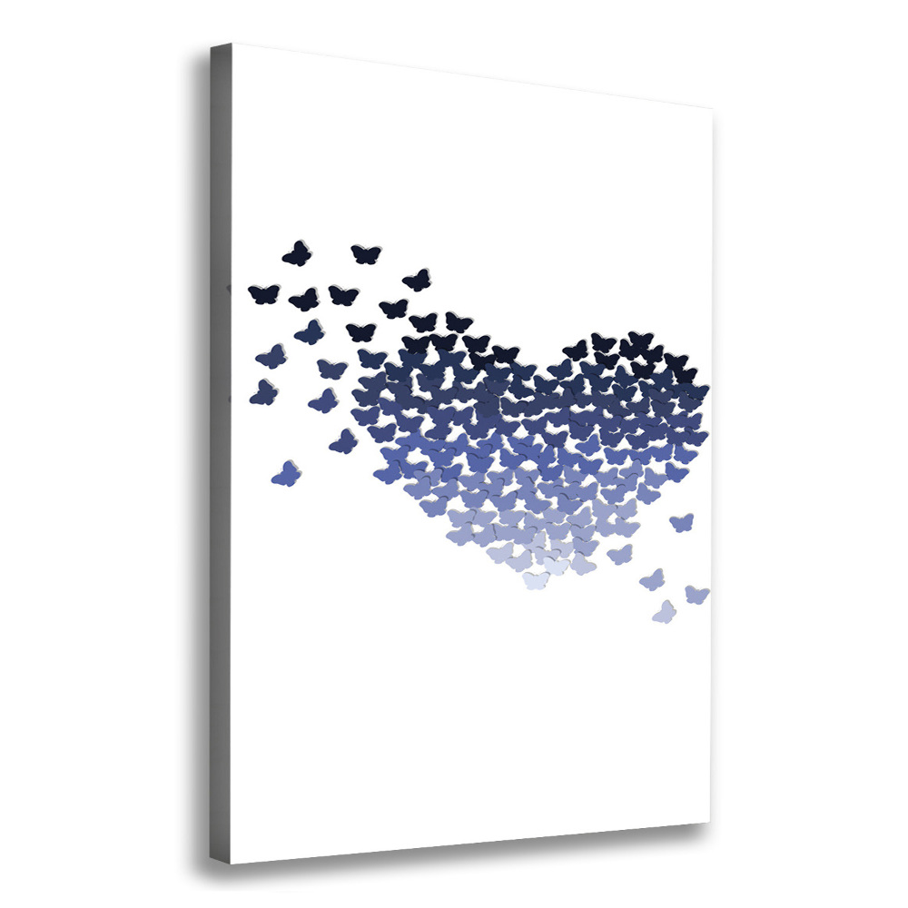 Tableau photo sur toile Coeur avec papillons