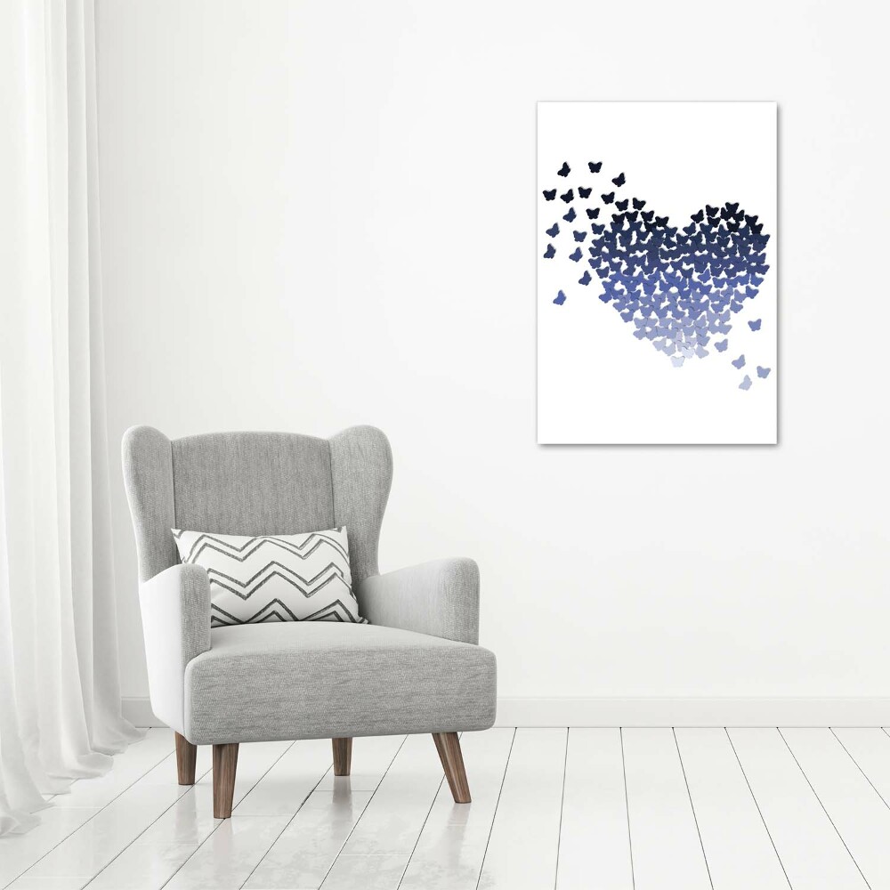 Tableau photo sur toile Coeur avec papillons