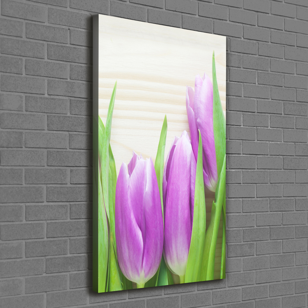 Tableau sur toile Tulipes violettes