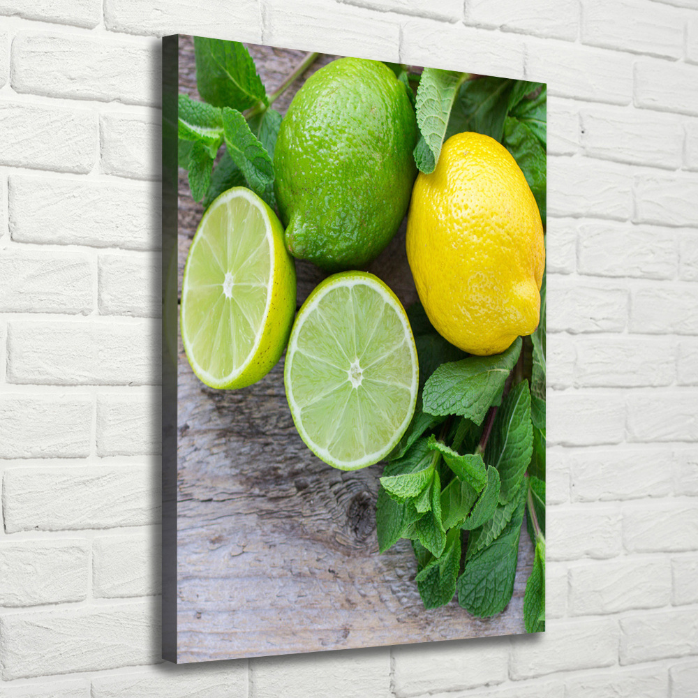 Tableau imprimé sur toile Citron vert et citron