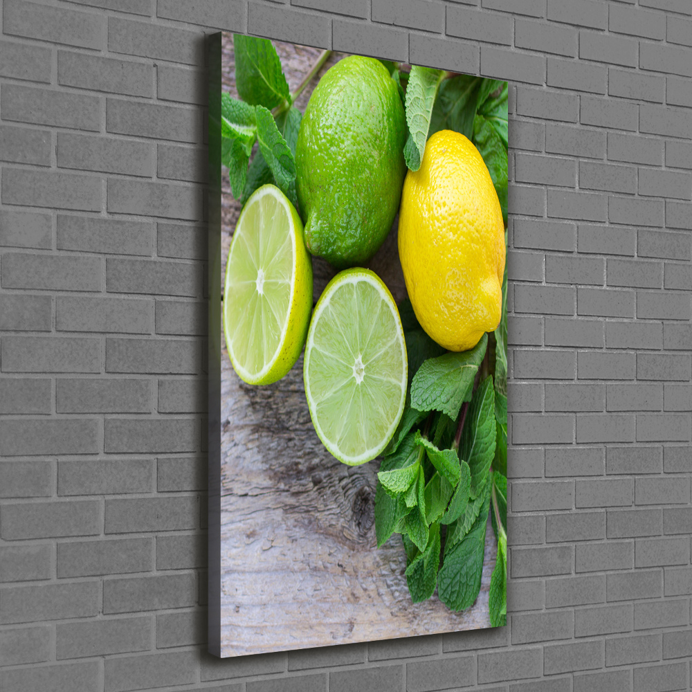 Tableau imprimé sur toile Citron vert et citron