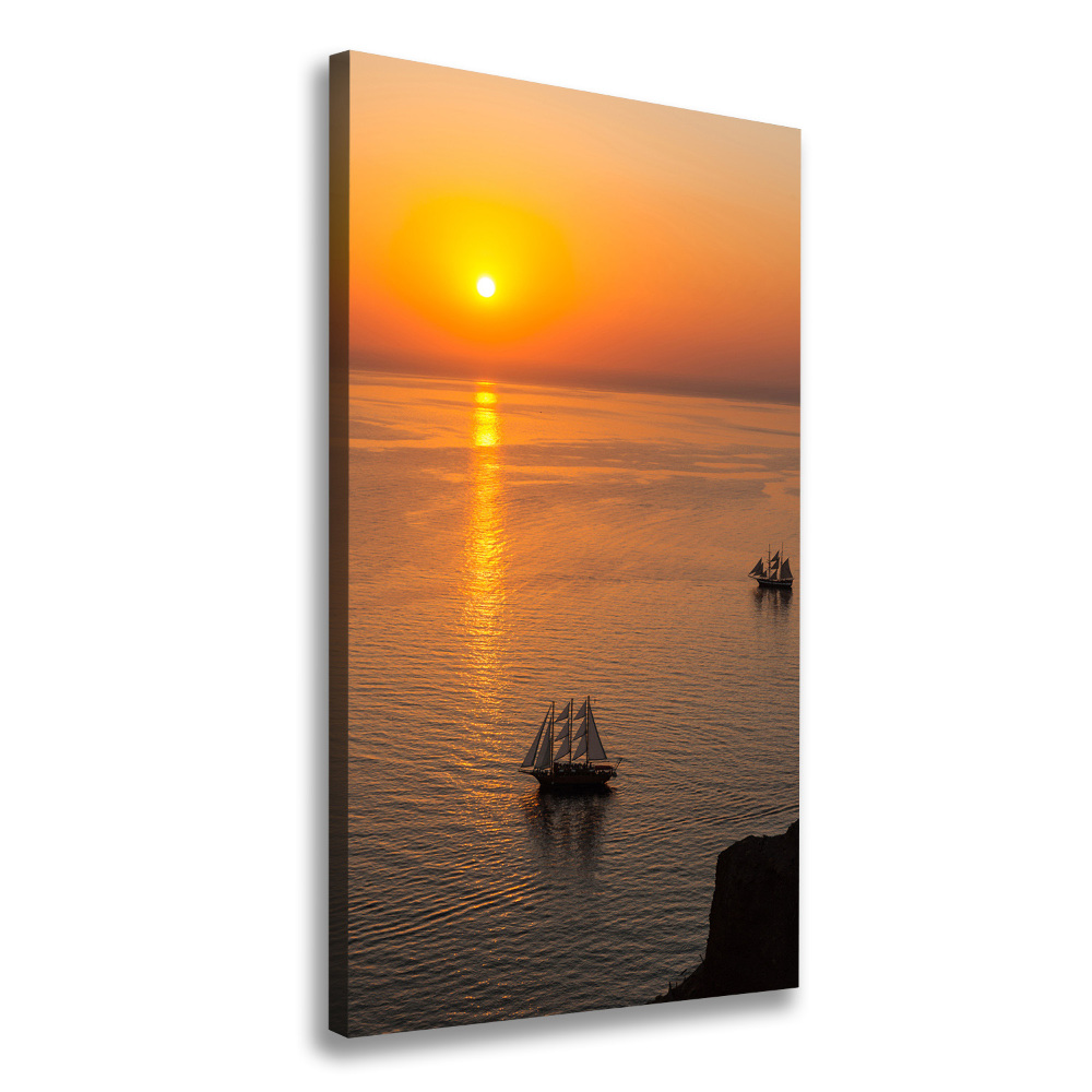 Tableau imprimé sur toile Coucher de soleil sur la mer