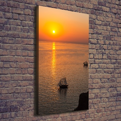 Tableau imprimé sur toile Coucher de soleil sur la mer