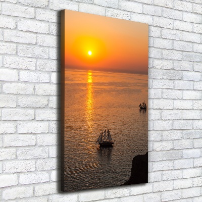 Tableau imprimé sur toile Coucher de soleil sur la mer