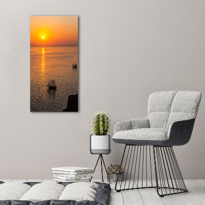 Tableau imprimé sur toile Coucher de soleil sur la mer