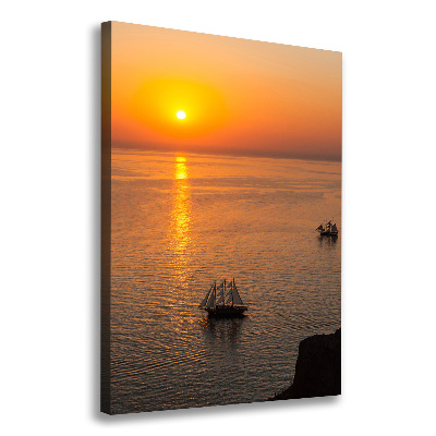 Tableau imprimé sur toile Coucher de soleil sur la mer